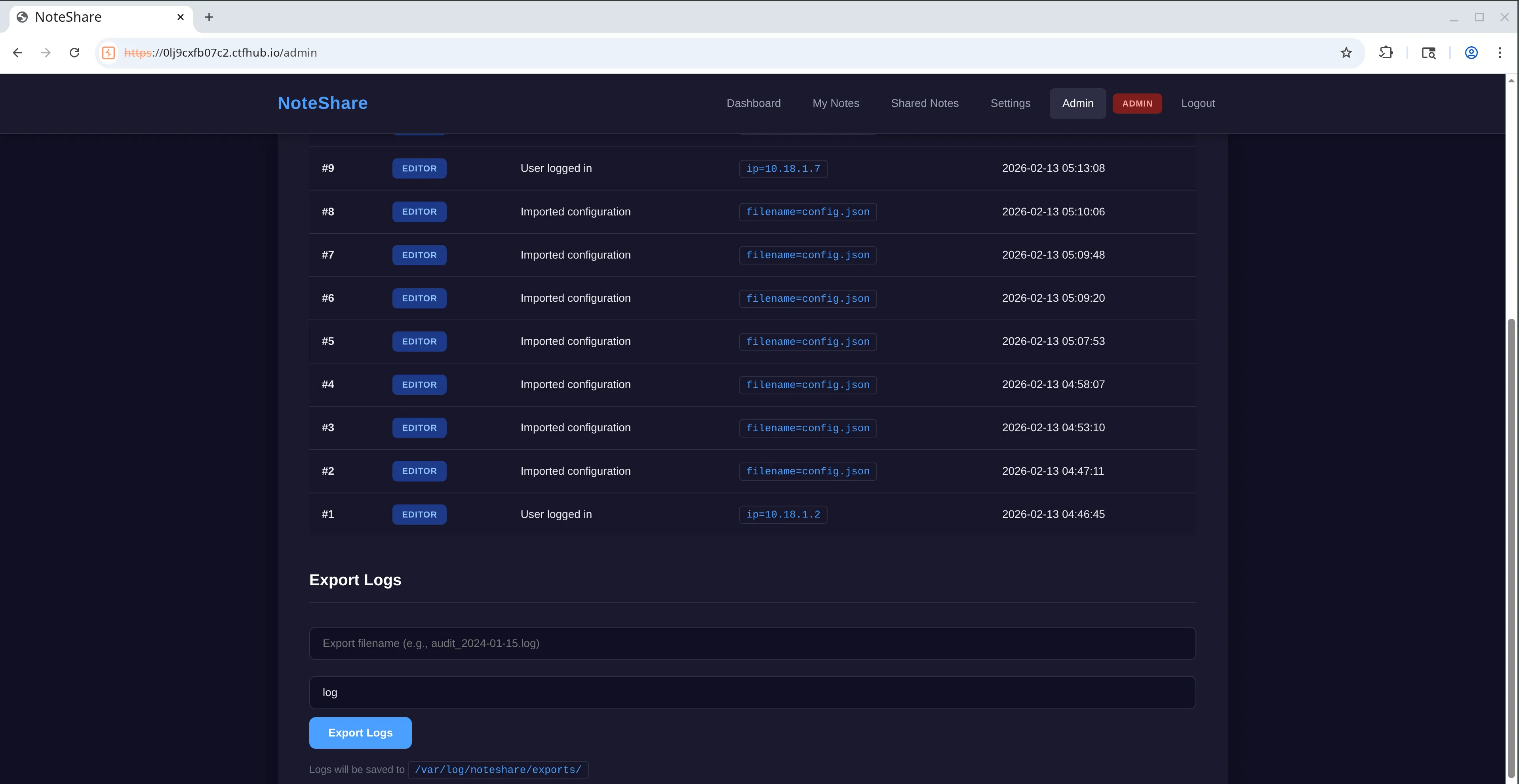 Screenshot of changing updating user's session to an admin role